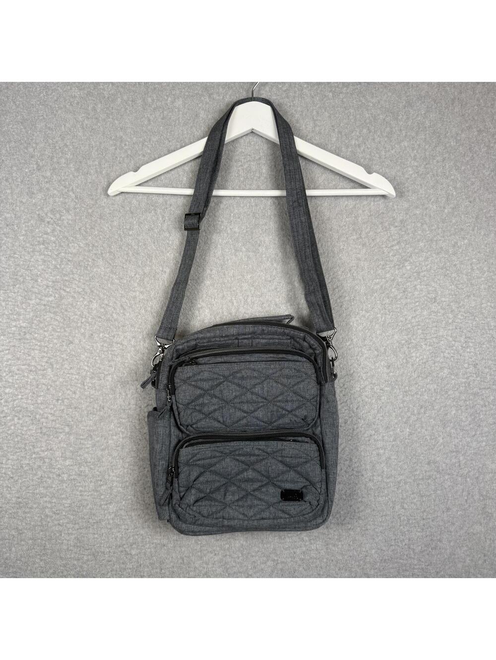 Lug Ranger Quilted Crossbody Bag with Water Bottle Pocket - Heather Grey